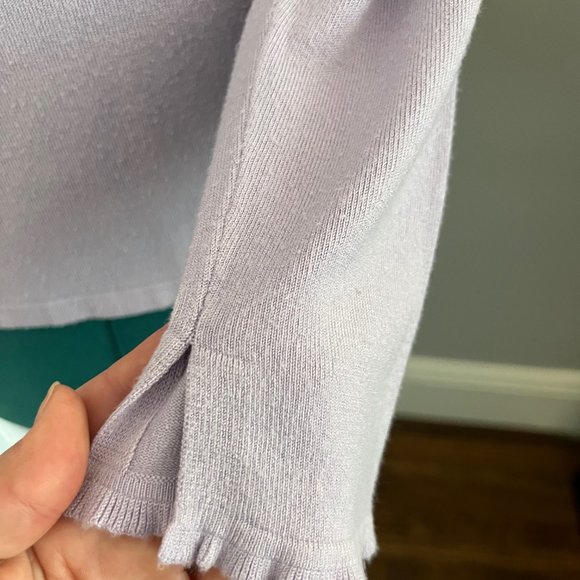 Super cute Mauve Sweater, Sz M with ruffled trim - Picture 3 of 3